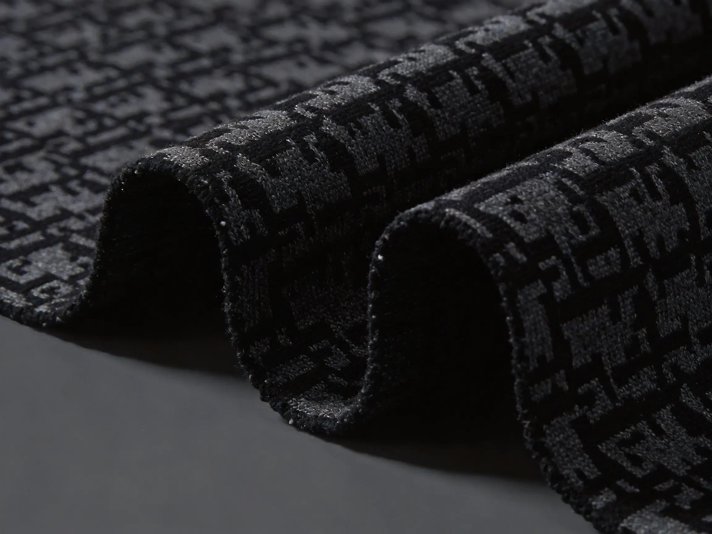 Black Slight Intermingled DTY Jacquard Fabric for Premium Performance Apparel