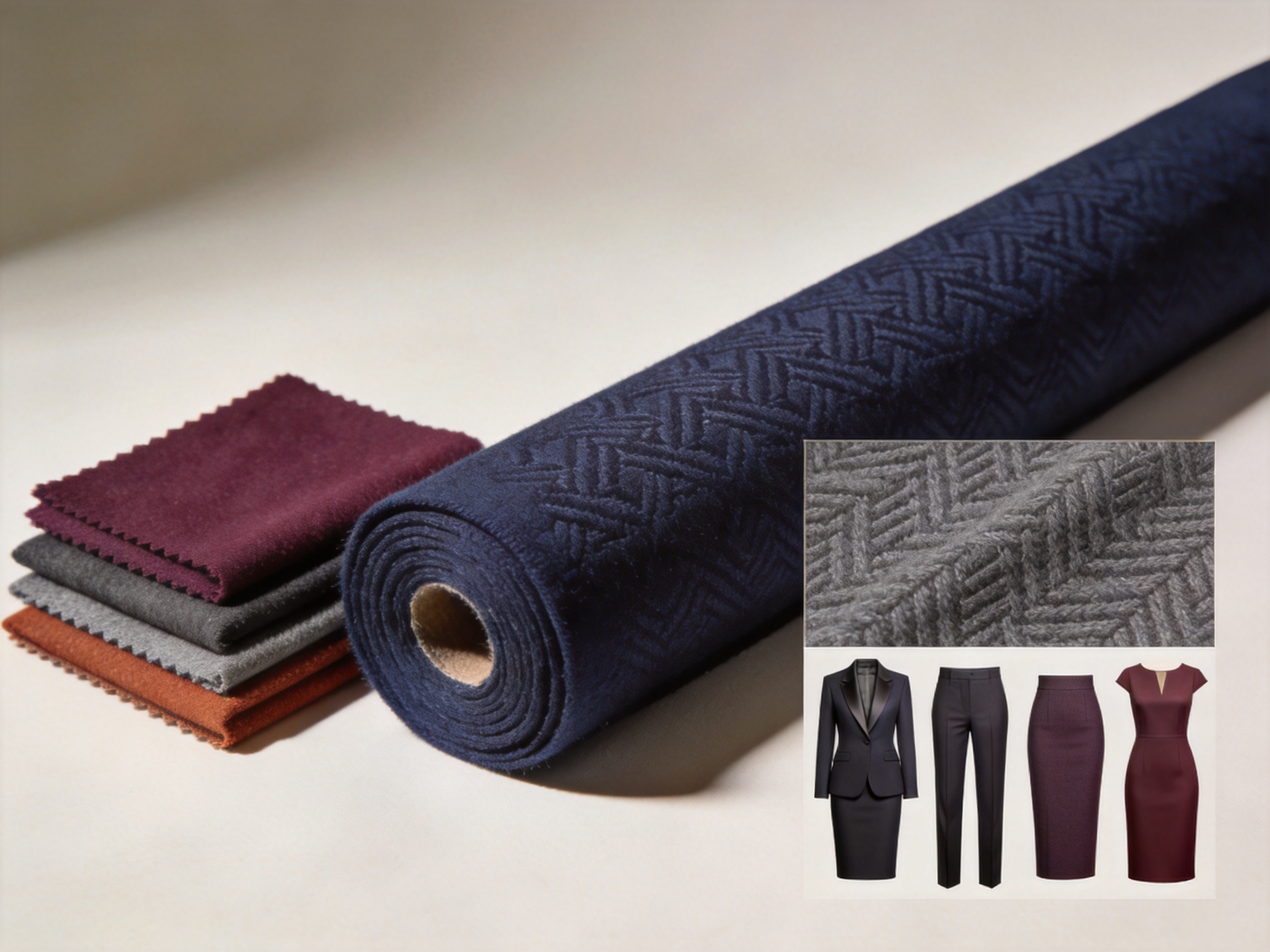 Premium Double-Knit Jacquard Fabric for Structured Suits