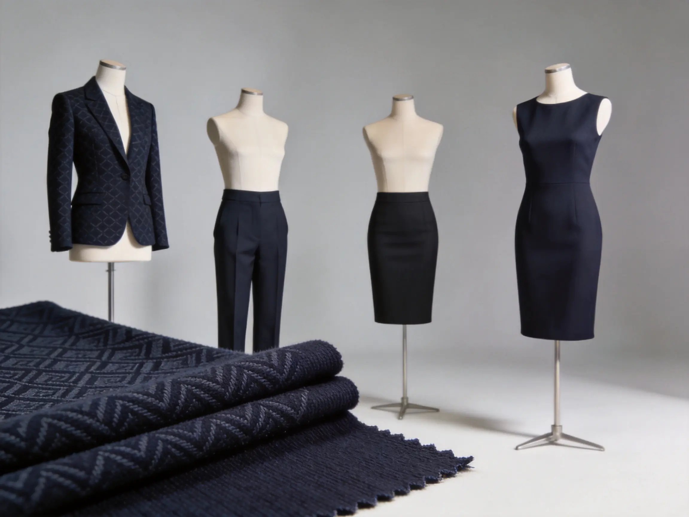 Premium Double-Knit Jacquard Fabric for Structured Suits
